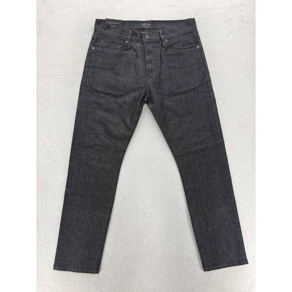 DSTLD Skinny Slim Jeans Mens 31x30 Charcoal Selvage Stretch Denim Button Fly NWT